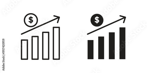 Profit growth icon. Simple outline style for web and app. Vector icon