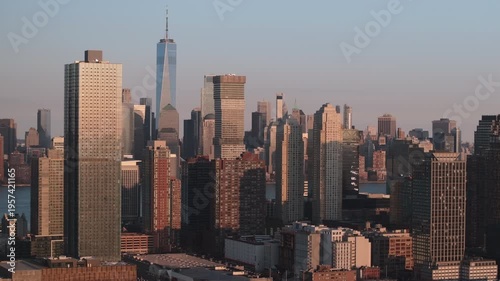 Aerial view of Jersey City and Lower Manhattan