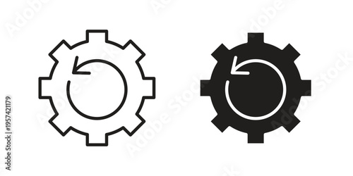 Recovery gear icon. Simple outline style for web and app. Vector icon