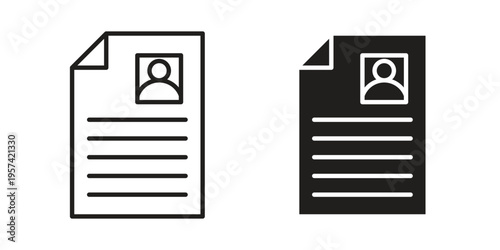 Resume icon. Simple outline style for web and app. Vector icon