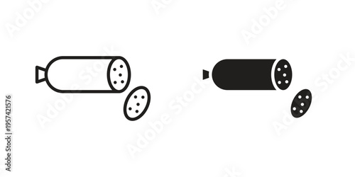 Sausage salami icon. Simple outline style for web and app. Vector icon