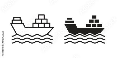 Ship icon. Simple outline style for web and app. Vector icon
