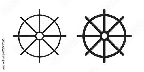 Ship wheel icon. Simple outline style for web and app. Vector icon