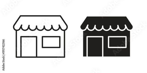 Shop icon. Simple outline style for web and app. Vector icon