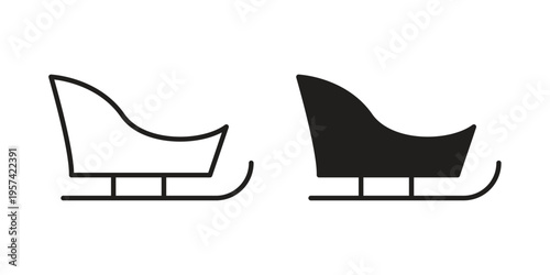 Sled icon. Simple outline style for web and app. Vector icon