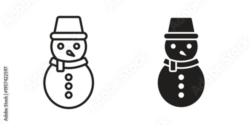 Snowman icon. Simple outline style for web and app. Vector icon