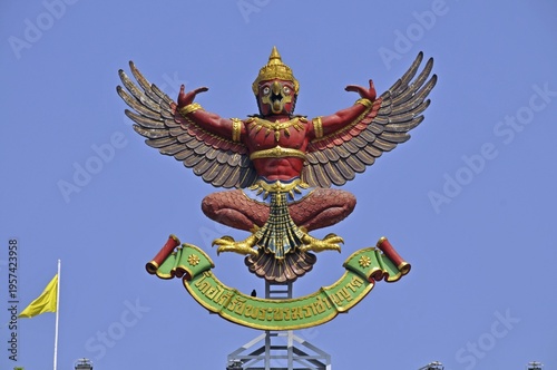 Garuda, emblem and official seal of the governmental authorities, Bangkok, Thailand, Asia, PublicGround