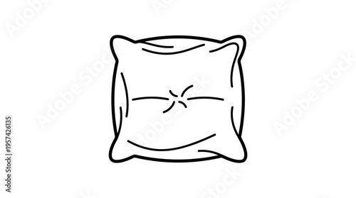 Simple Black And White Pillow Outline