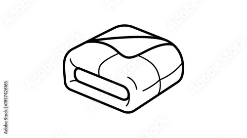 Folded Blanket in Black Outline