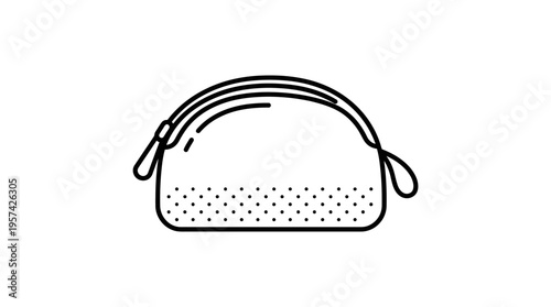 Minimalist Outline of a Cosmetic Bag