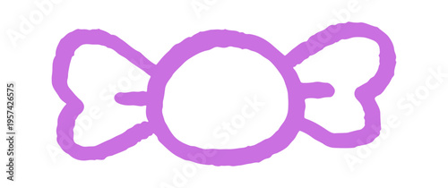 Candy bonbon with twisted wrapper sketch