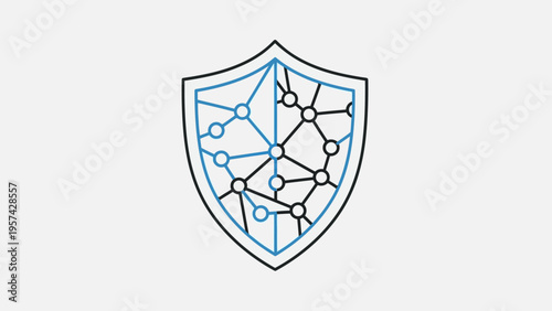 Conceptual illustration of cybersecurity protection, safeguarding digital data and privacy in a connected world with advanced network defense systems