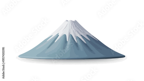 Simple Vector Illustration of a Majestic Snow-Capped Mountain Peak, Representing Natural Beauty and Serenity