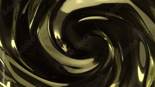 Seamless 3D Gold Liquid Swirl Background Loop
