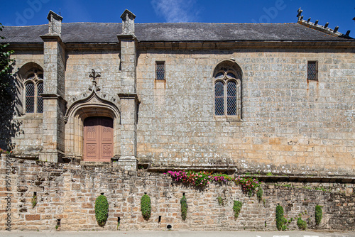 Facade of Historic Saint Andre Church, Ploemel, Brittany, France