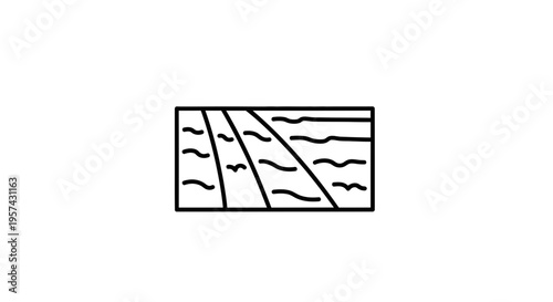 Abstract geometric representation of flowing water and land divisions