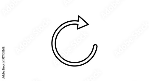 Circular Arrow Icon, Refresh Symbol, Reload Loop, Rotate Direction, Undo Action