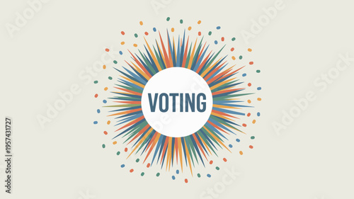 Voting colorful burst graphic election illustration democracy politics vote