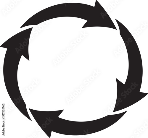 Photos Four arrows circle silhouette vector