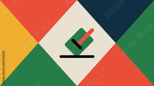 Geometric shapes colorful abstract background multicolor mosaic patchwork vibrant