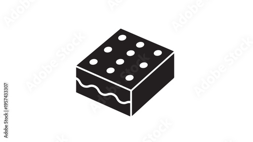 Dice with wavy lines on the side and dots indicating the number seven on the top face for games and luck.