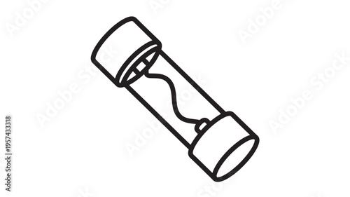 Fuse electronic component with clear glass tube and internal wire, isolated on white background for circuit protection.