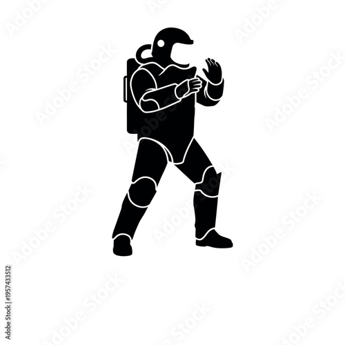 Bomb disposal expert in protective suit 2.