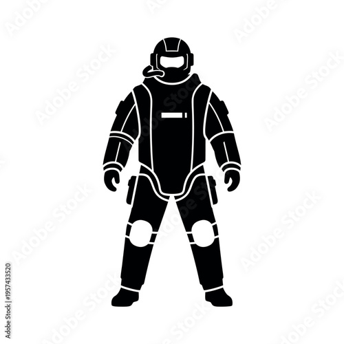 Bomb disposal expert in protective suit 4.