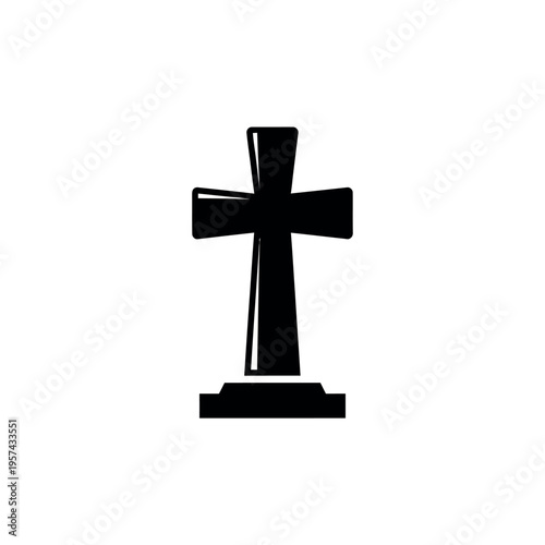 Christian Cross Grave Memorial Icon.