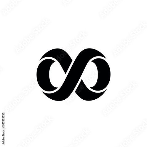 Infinity symbol black icon.