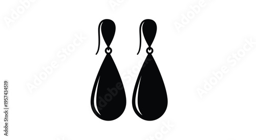 Elegant black teardrop earrings presented in a striking silhouette
