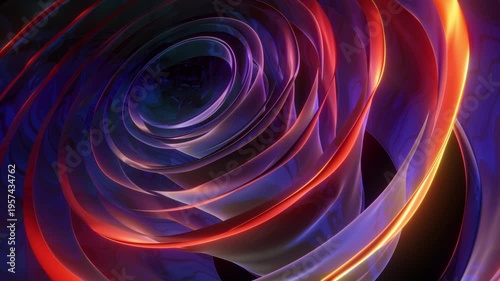 Colorful Abstract 3D Concentric Wave Background Loop