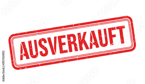 Ausverkauft red stamp logo with bold letters on white background
