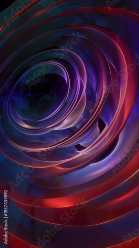 Colorful Abstract 3D Concentric Wave Background Loop