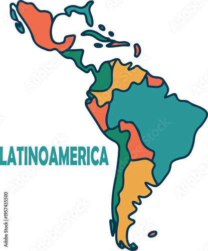 mapa latinoamerica logo icon vector white background .