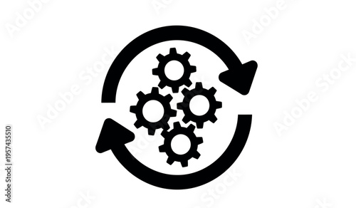 Interconnected gears in continuous cycle motion