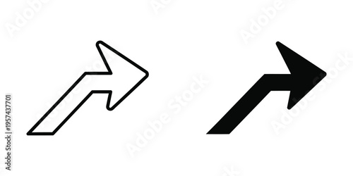 right direction arrow sign flat design vector illustration for navigation and guidance