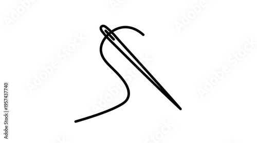 Close-Up Of A Needle And Thread