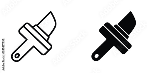 crossed scissors icon flat design vector illustration isolated on white background