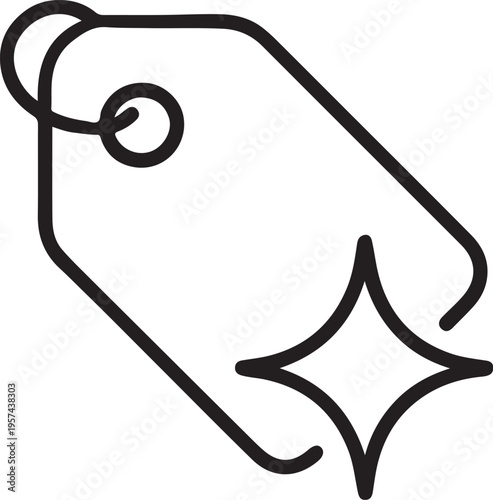 Illustration of price tag icon with sparkle symbol representing special offer or discount