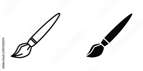 black fountain pen and quill feather vector illustration flat design