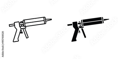 two toy guns isolated on white background flat design vector illustration