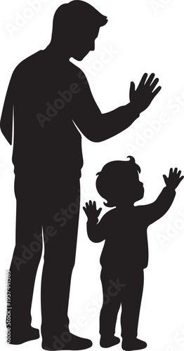 Father's Day 2026 Silhouette Collection, Happy Fathers Day June 21 Vector Art, Dad and Child Black Graphics, Father Love Logo Design Elements