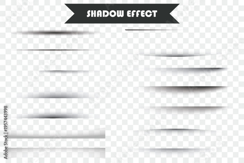 Set of transparent shadow with soft edges