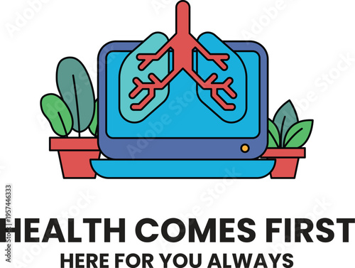 Lungs appear on a laptop screen