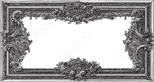 A frame resembling stock certificates or old currency, vector illustration.