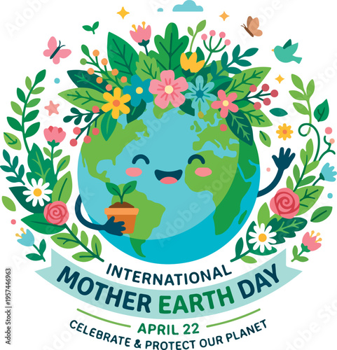 Earth Day Celebration with Flowers.