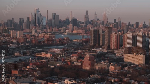 Aerial view of Jersey City and Manhattan