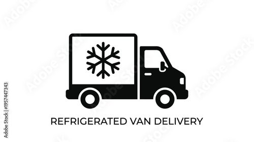 Refrigerated van with snowflake logo Vector