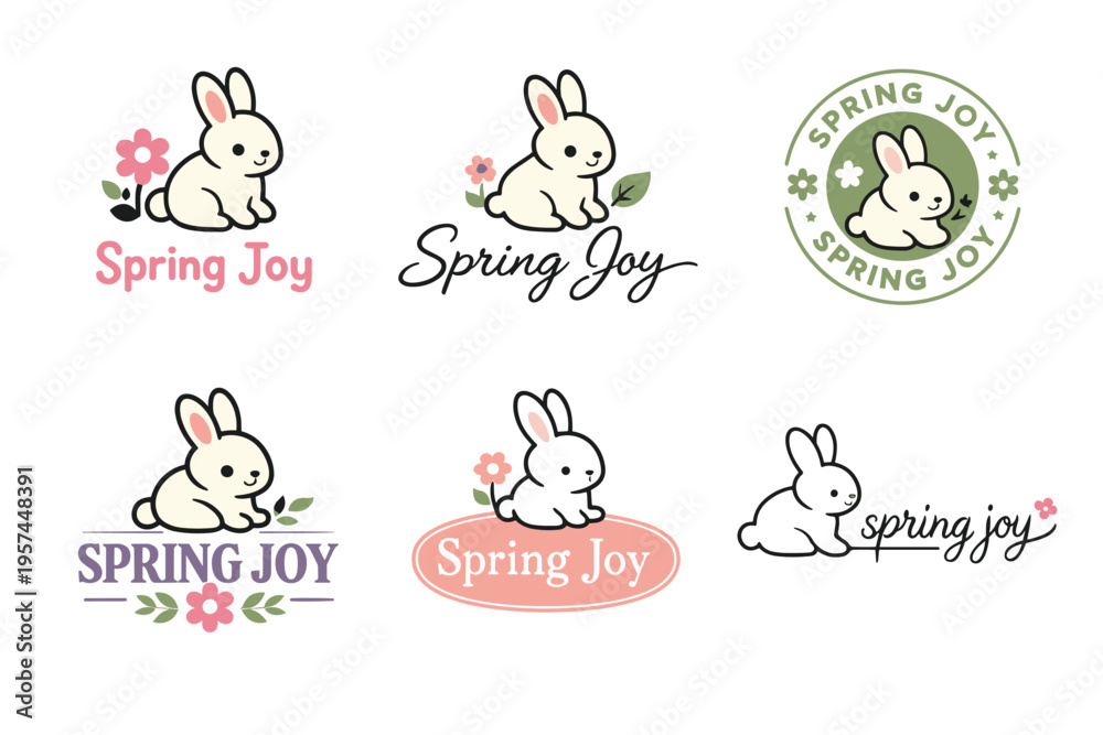 Fototapeta premium Cute bunny logos with 